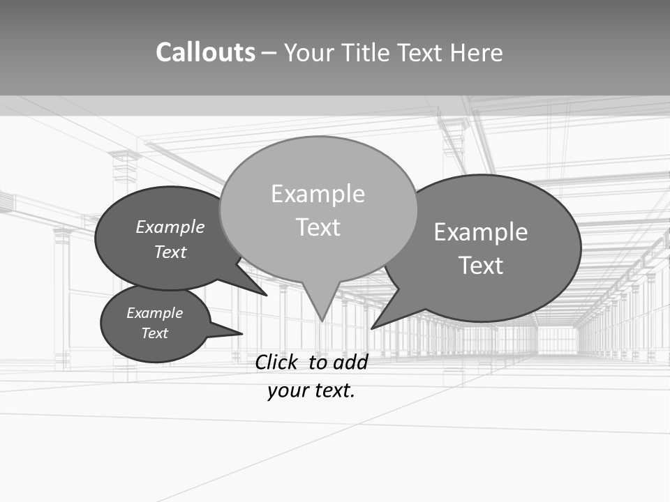Abstract Architectural 3D Construction. Concept - Modern Architecture And Designing. PowerPoint Template