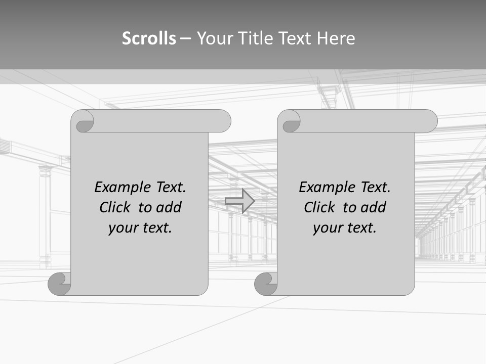 Abstract Architectural 3D Construction. Concept - Modern Architecture And Designing. PowerPoint Template
