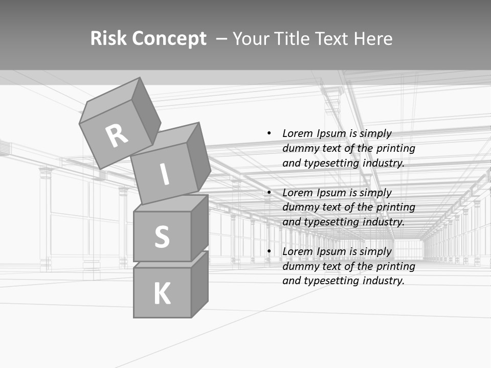 Abstract Architectural 3D Construction. Concept - Modern Architecture And Designing. PowerPoint Template