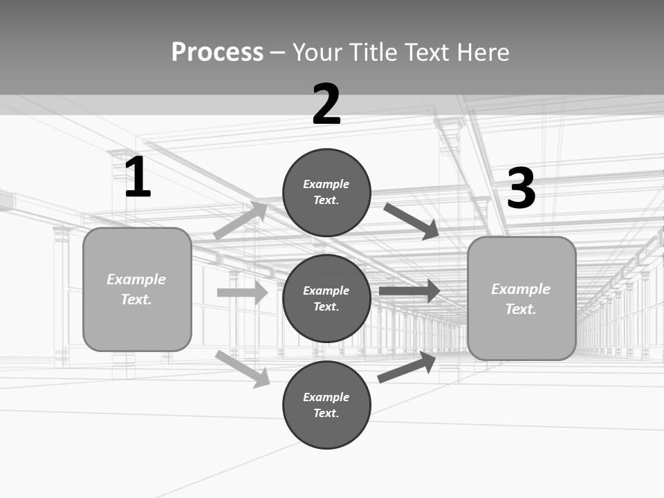 Abstract Architectural 3D Construction. Concept - Modern Architecture And Designing. PowerPoint Template