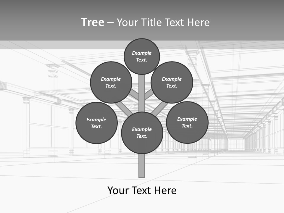 Abstract Architectural 3D Construction. Concept - Modern Architecture And Designing. PowerPoint Template