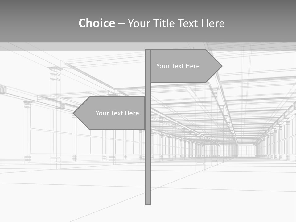 Abstract Architectural 3D Construction. Concept - Modern Architecture And Designing. PowerPoint Template