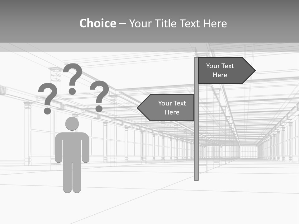 Abstract Architectural 3D Construction. Concept - Modern Architecture And Designing. PowerPoint Template