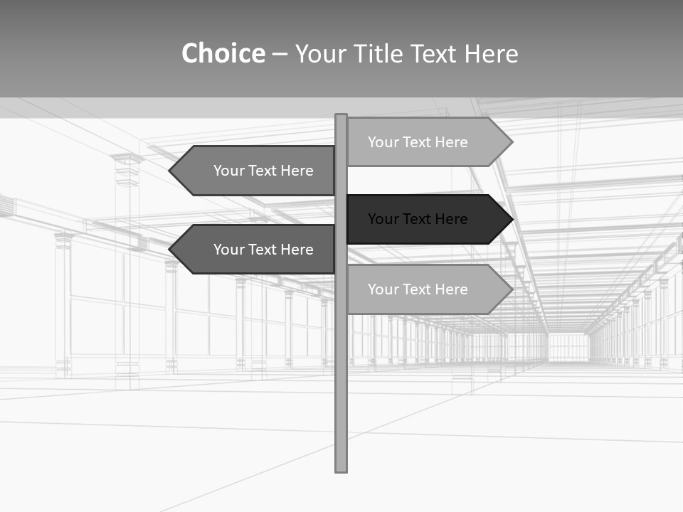 Abstract Architectural 3D Construction. Concept - Modern Architecture And Designing. PowerPoint Template