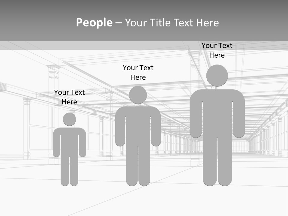Abstract Architectural 3D Construction. Concept - Modern Architecture And Designing. PowerPoint Template