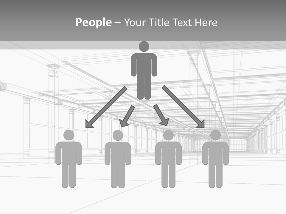 Abstract Architectural 3D Construction. Concept - Modern Architecture And Designing. PowerPoint Template