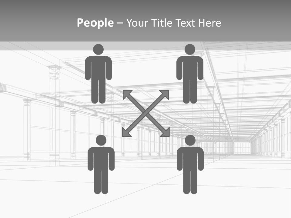 Abstract Architectural 3D Construction. Concept - Modern Architecture And Designing. PowerPoint Template