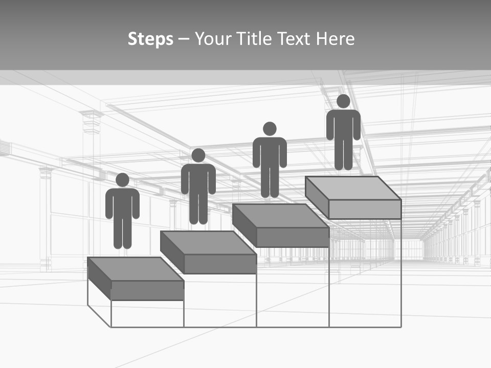 Abstract Architectural 3D Construction. Concept - Modern Architecture And Designing. PowerPoint Template