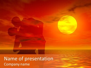 Couple In A Sexy Attitude Dancing In The Sunset PowerPoint Template