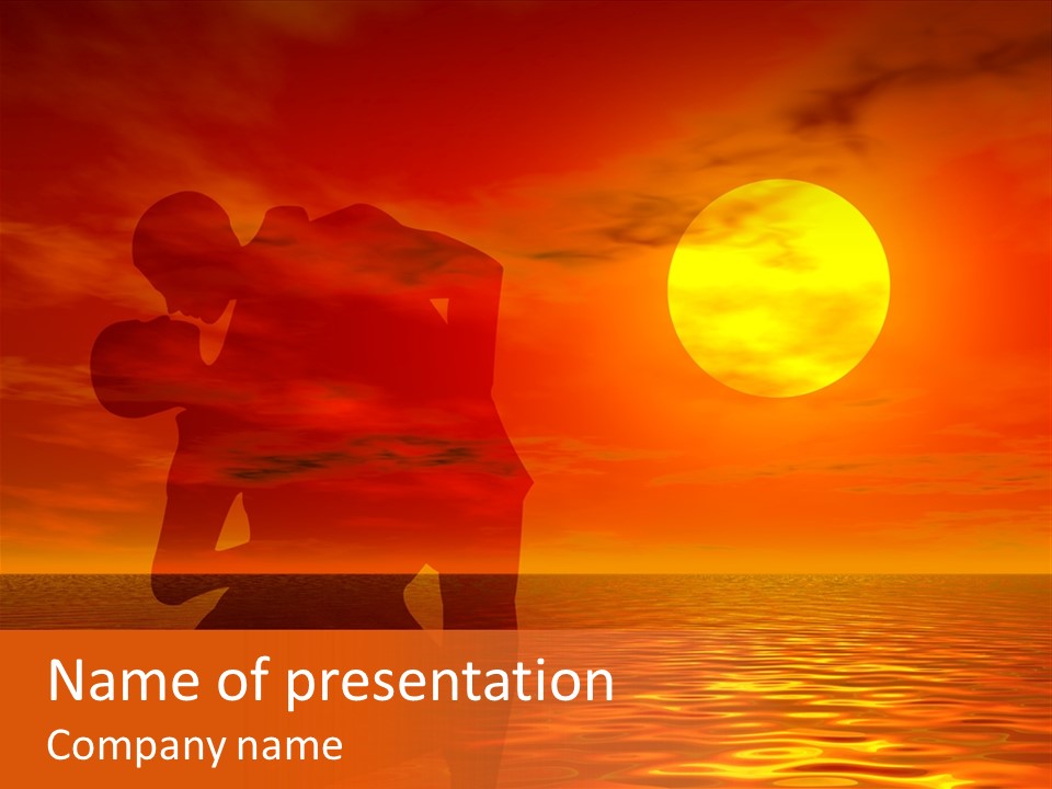 Couple In A Sexy Attitude Dancing In The Sunset PowerPoint Template