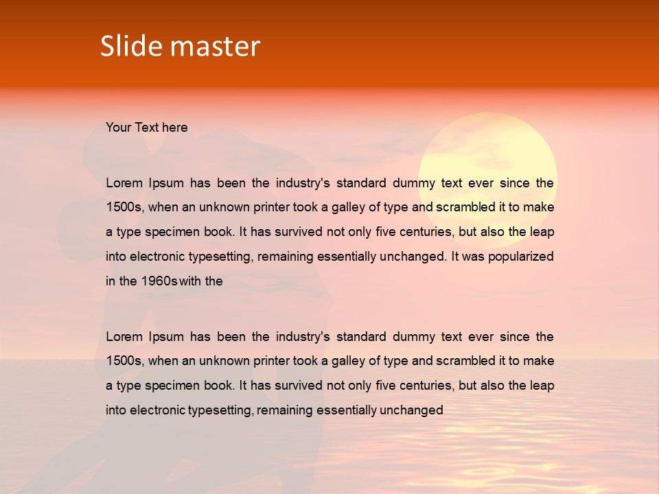 Couple In A Sexy Attitude Dancing In The Sunset PowerPoint Template