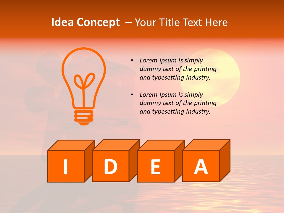 Couple In A Sexy Attitude Dancing In The Sunset PowerPoint Template