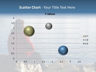 Lonely Overweight Woman Looking At The Ocean PowerPoint Template