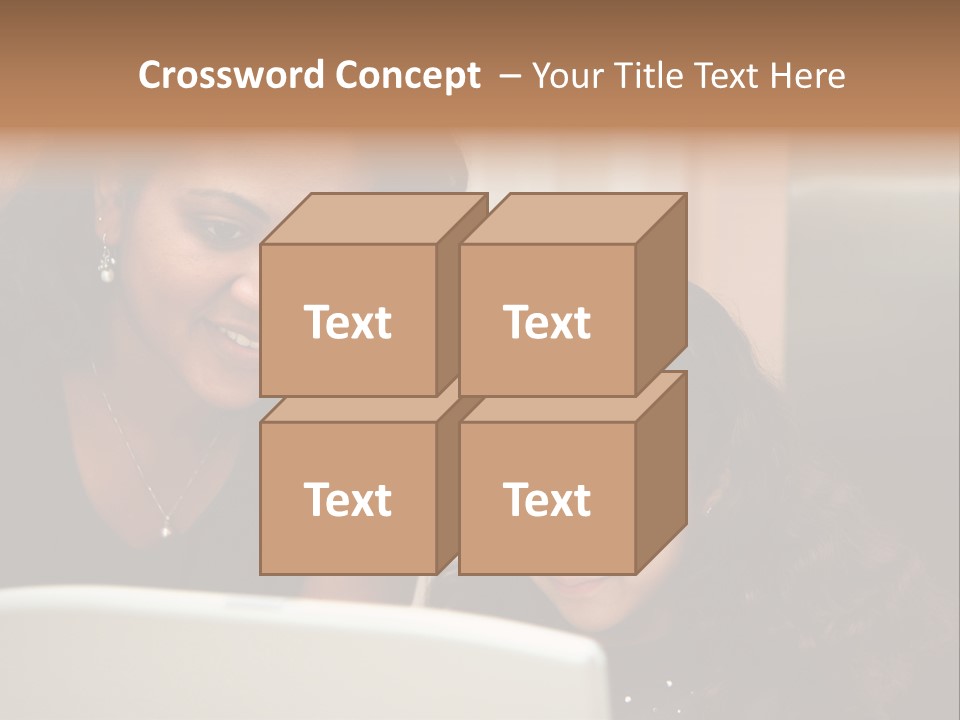 Woman In Her Kitchen With Daughter On The Computer PowerPoint Template
