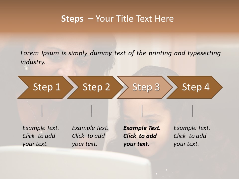 Woman In Her Kitchen With Daughter On The Computer PowerPoint Template