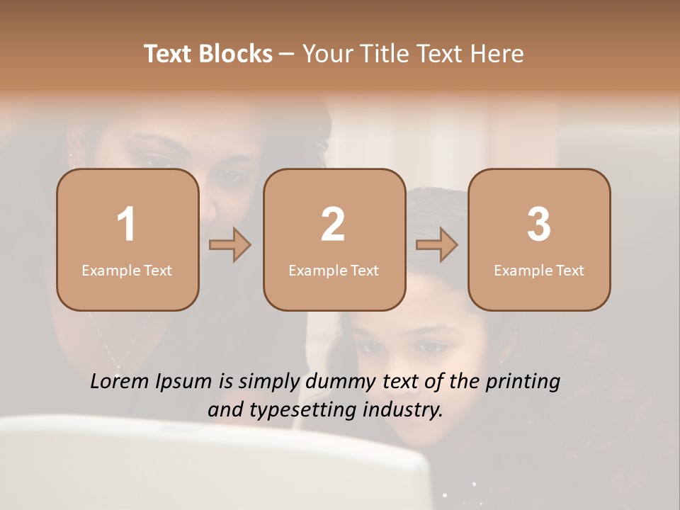 Woman In Her Kitchen With Daughter On The Computer PowerPoint Template