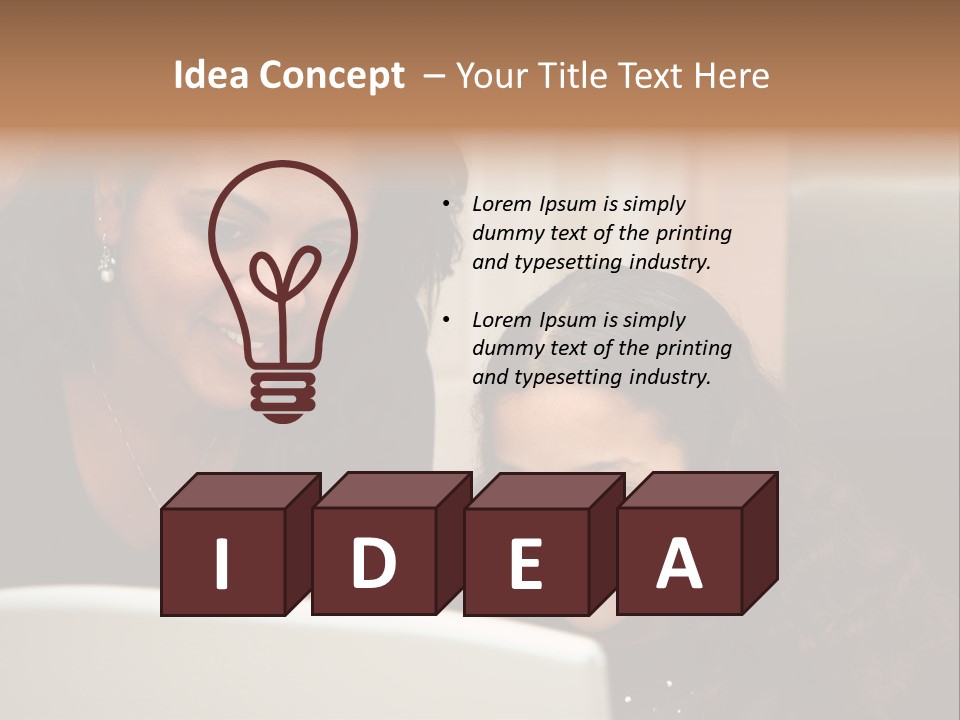 Woman In Her Kitchen With Daughter On The Computer PowerPoint Template