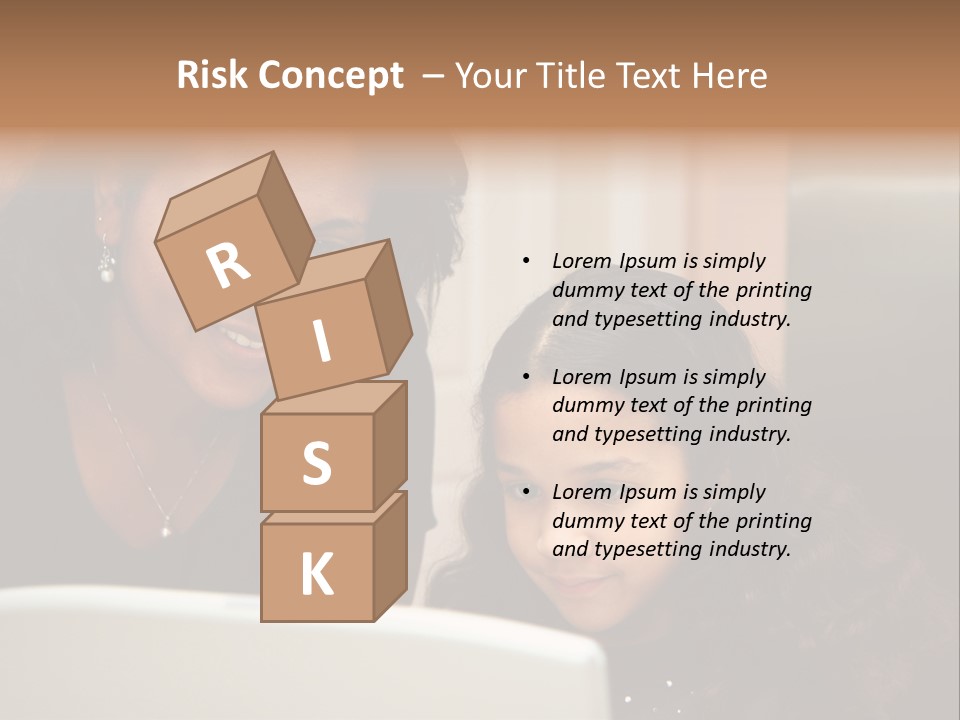 Woman In Her Kitchen With Daughter On The Computer PowerPoint Template