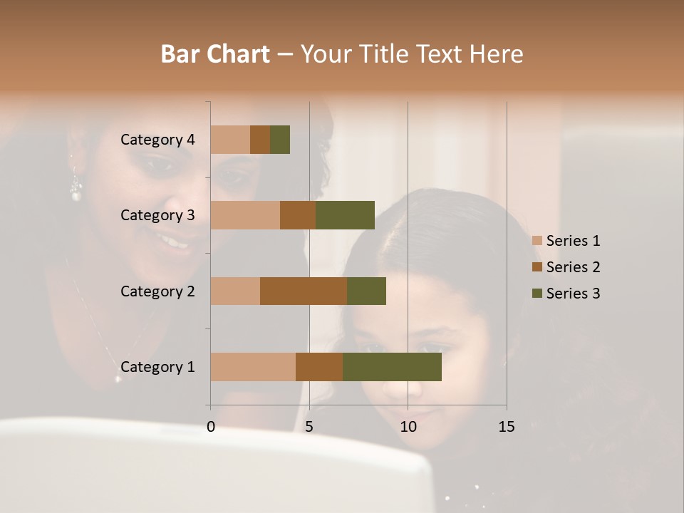 Woman In Her Kitchen With Daughter On The Computer PowerPoint Template