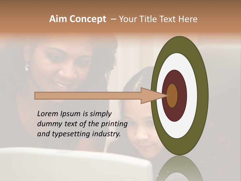 Woman In Her Kitchen With Daughter On The Computer PowerPoint Template