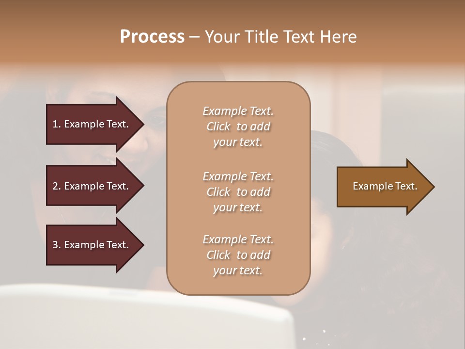 Woman In Her Kitchen With Daughter On The Computer PowerPoint Template