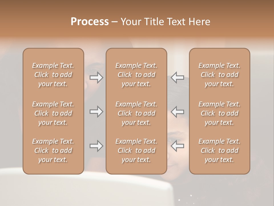 Woman In Her Kitchen With Daughter On The Computer PowerPoint Template