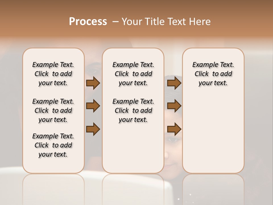 Woman In Her Kitchen With Daughter On The Computer PowerPoint Template