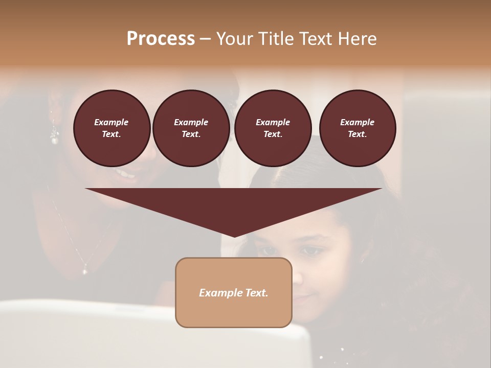 Woman In Her Kitchen With Daughter On The Computer PowerPoint Template