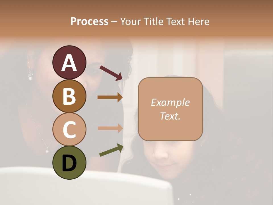 Woman In Her Kitchen With Daughter On The Computer PowerPoint Template