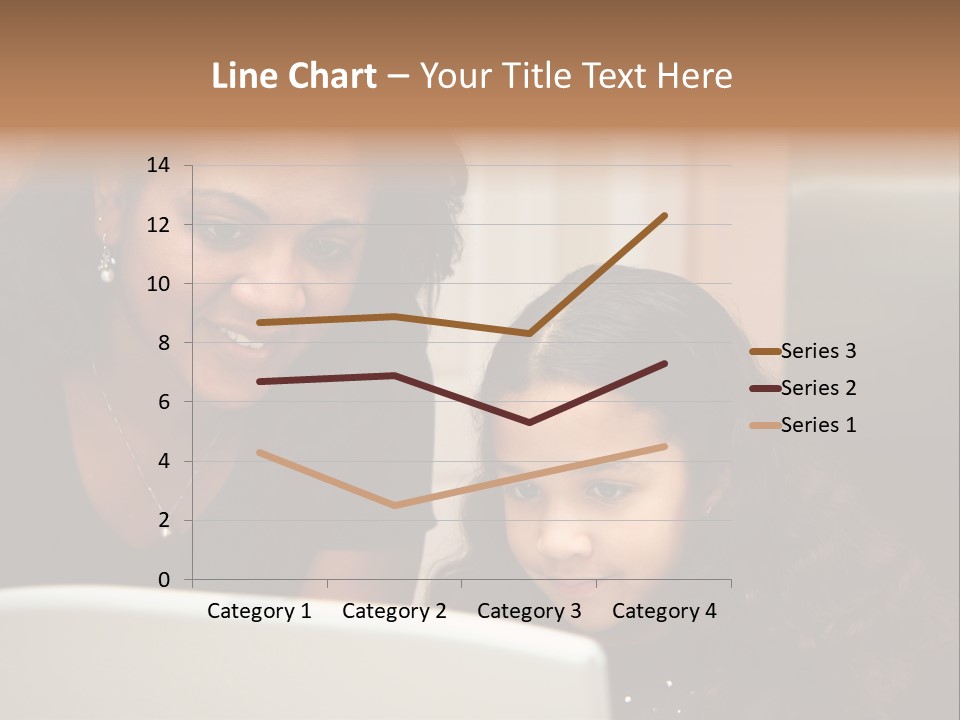 Woman In Her Kitchen With Daughter On The Computer PowerPoint Template