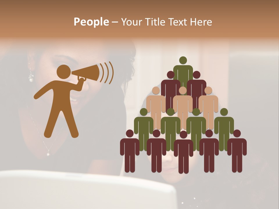 Woman In Her Kitchen With Daughter On The Computer PowerPoint Template