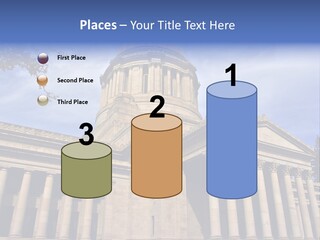 Neo Classical Style Legislative Building On A Late Afternoon In Early Spring PowerPoint Template