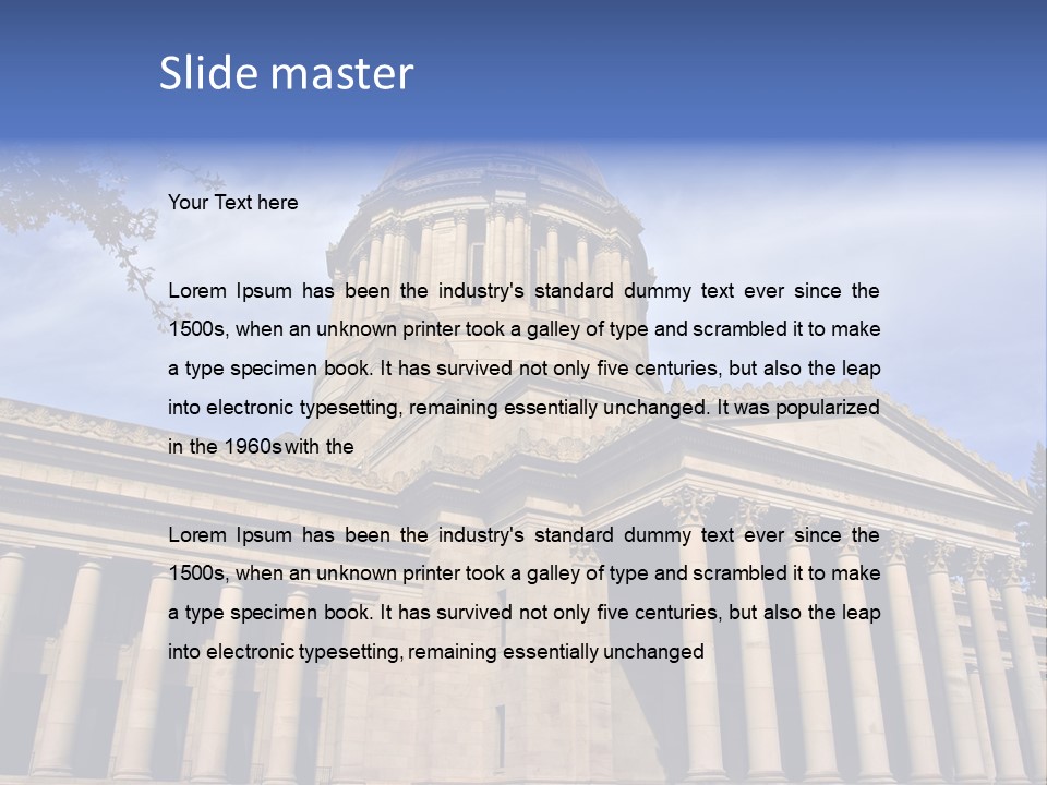 Neo Classical Style Legislative Building On A Late Afternoon In Early Spring PowerPoint Template