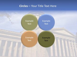 Neo Classical Style Legislative Building On A Late Afternoon In Early Spring PowerPoint Template