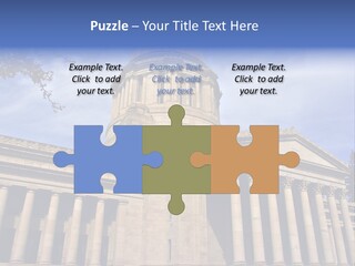 Neo Classical Style Legislative Building On A Late Afternoon In Early Spring PowerPoint Template