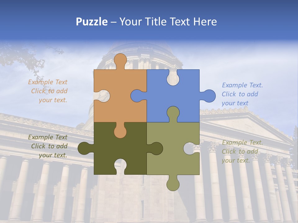 Neo Classical Style Legislative Building On A Late Afternoon In Early Spring PowerPoint Template