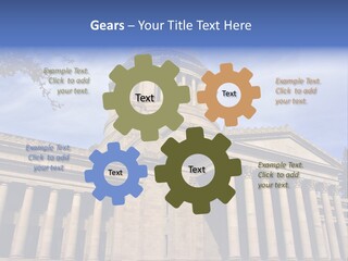 Neo Classical Style Legislative Building On A Late Afternoon In Early Spring PowerPoint Template