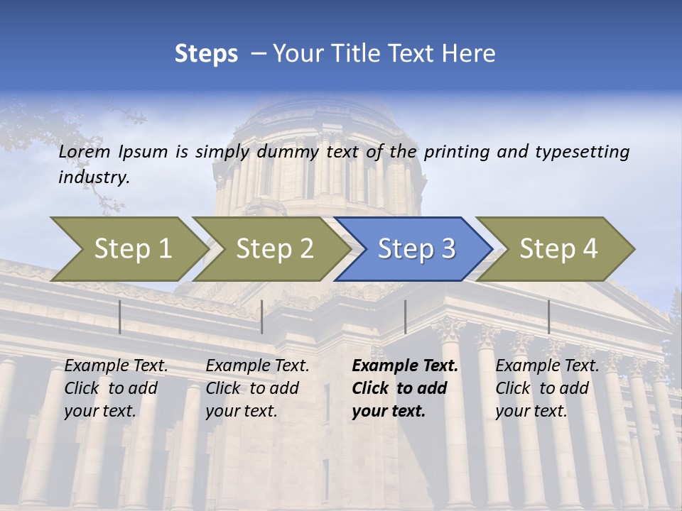 Neo Classical Style Legislative Building On A Late Afternoon In Early Spring PowerPoint Template