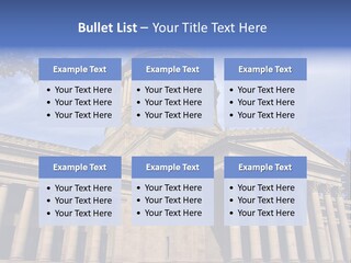 Neo Classical Style Legislative Building On A Late Afternoon In Early Spring PowerPoint Template