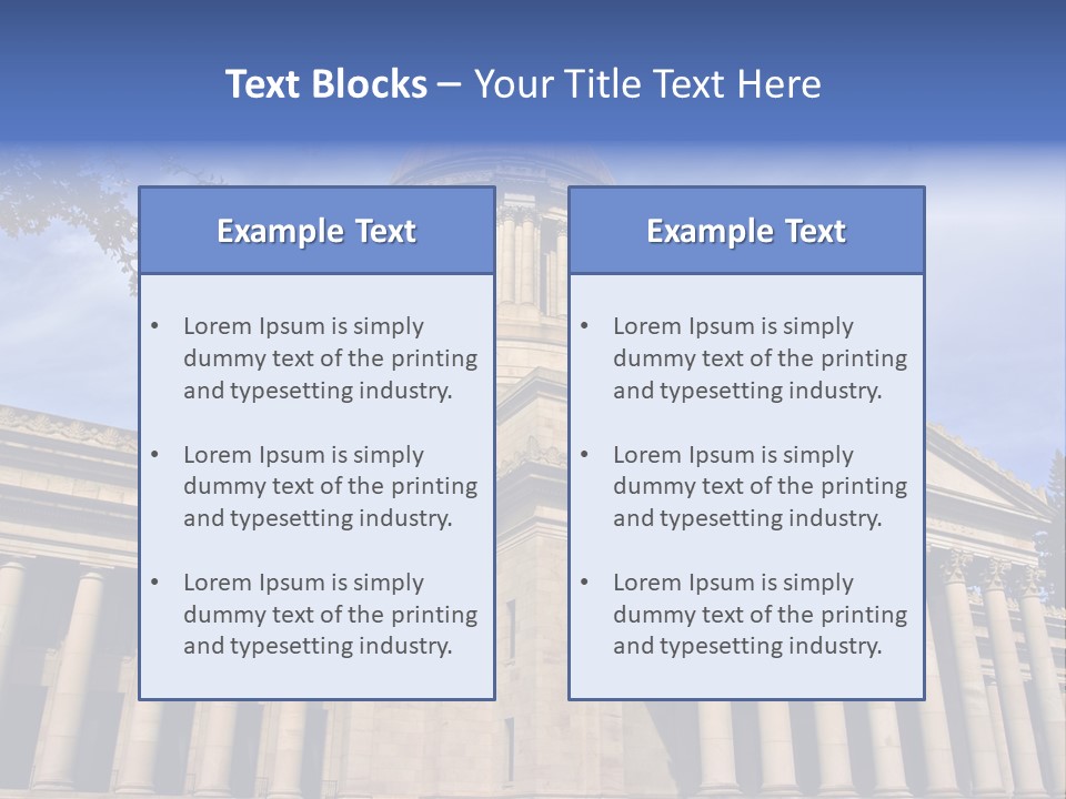 Neo Classical Style Legislative Building On A Late Afternoon In Early Spring PowerPoint Template