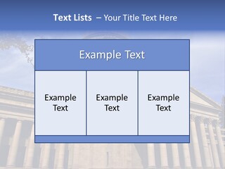 Neo Classical Style Legislative Building On A Late Afternoon In Early Spring PowerPoint Template