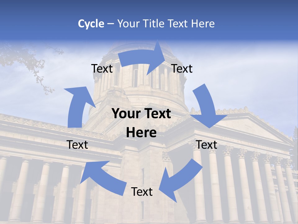 Neo Classical Style Legislative Building On A Late Afternoon In Early Spring PowerPoint Template