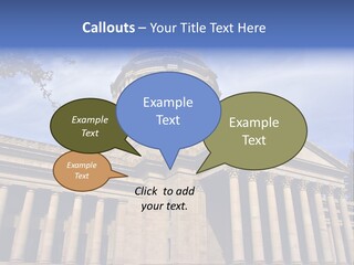 Neo Classical Style Legislative Building On A Late Afternoon In Early Spring PowerPoint Template