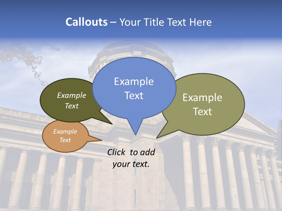 Neo Classical Style Legislative Building On A Late Afternoon In Early Spring PowerPoint Template