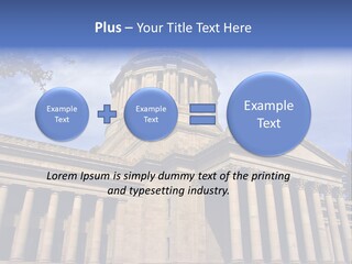 Neo Classical Style Legislative Building On A Late Afternoon In Early Spring PowerPoint Template