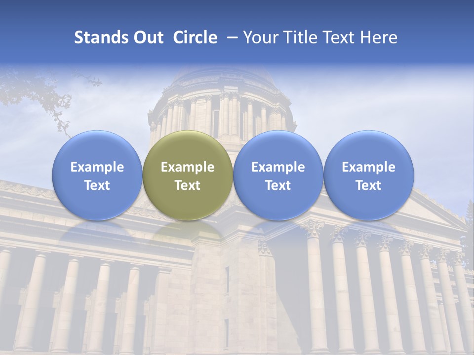 Neo Classical Style Legislative Building On A Late Afternoon In Early Spring PowerPoint Template