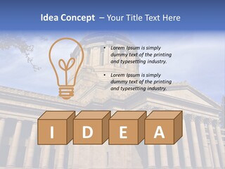 Neo Classical Style Legislative Building On A Late Afternoon In Early Spring PowerPoint Template