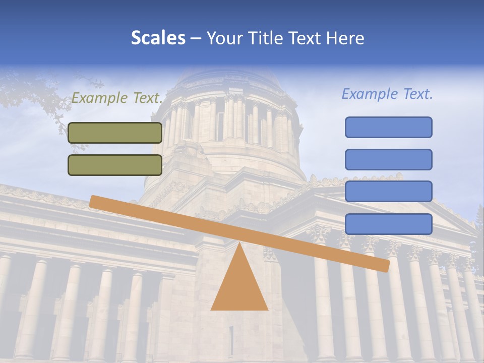 Neo Classical Style Legislative Building On A Late Afternoon In Early Spring PowerPoint Template