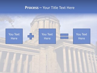 Neo Classical Style Legislative Building On A Late Afternoon In Early Spring PowerPoint Template