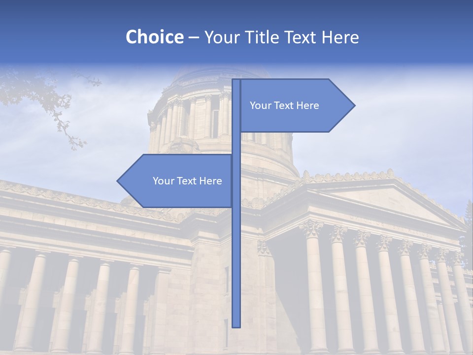 Neo Classical Style Legislative Building On A Late Afternoon In Early Spring PowerPoint Template